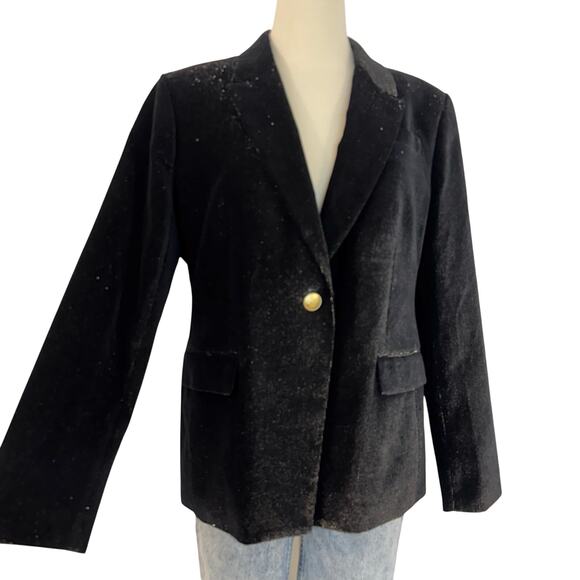 J. Crew Jackets & Blazers - J. Crew Collection Helena Black Metallic Corduroy Jacket Blazer 14 NWT